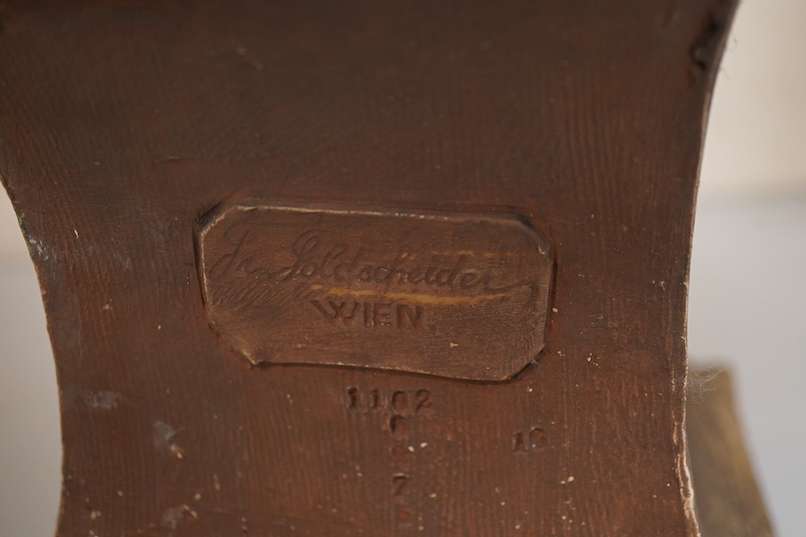 Auguste Maurice Art Noveau terracotta bust of a girl, Goldschrider, stamp to back near base, 71cm high